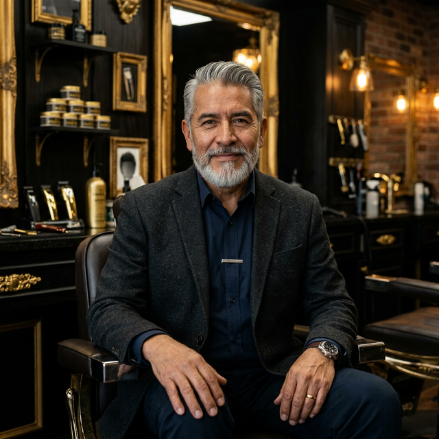 Mature Mexican man grooming