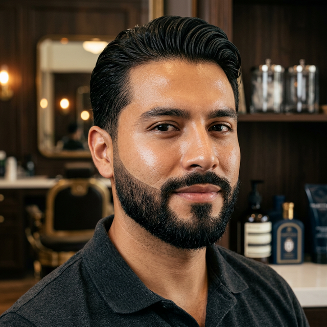 Latino man sharp beard